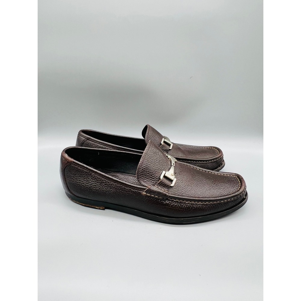 Allen Edmonds Shoes Mens 12 Brown Pebbled Leather Horsebit Loafers Moc Toe Dress